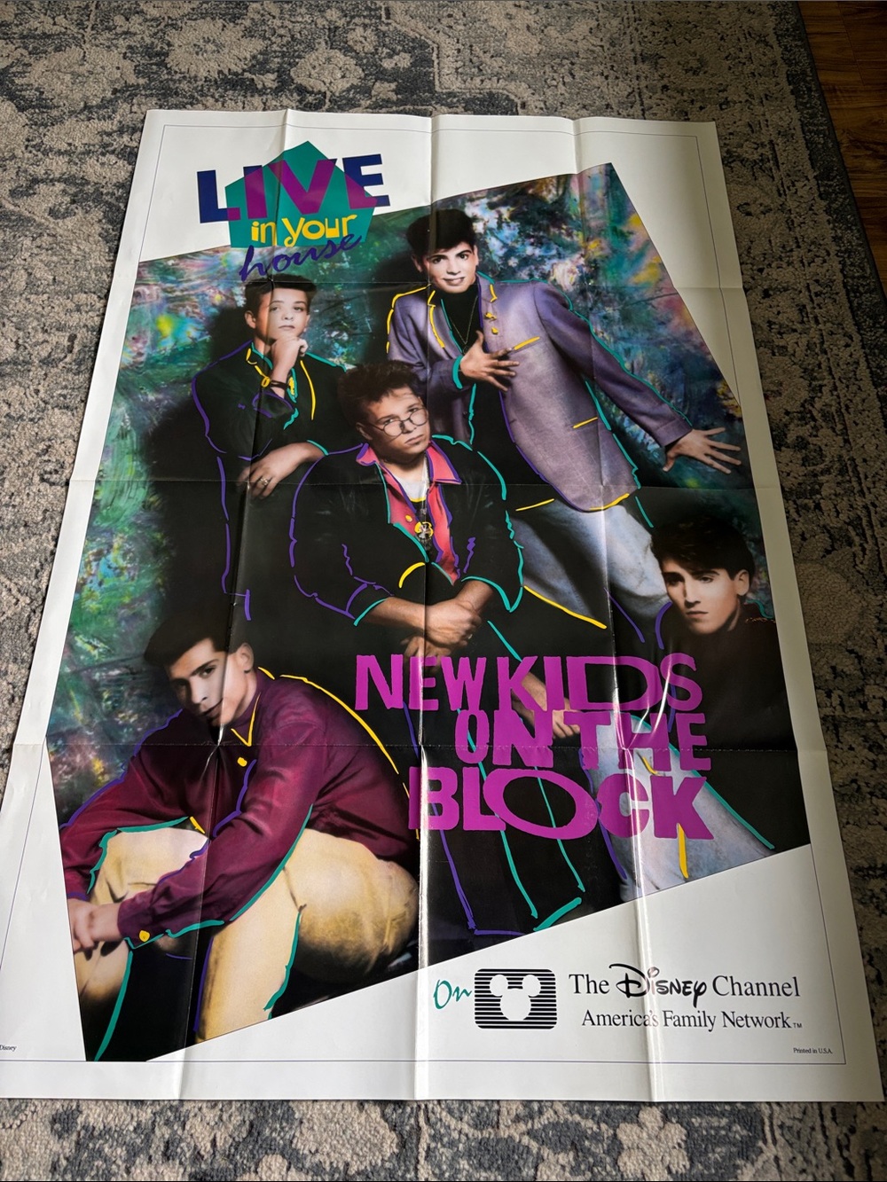 New Kids on the Block Poster - Disney Channel live in your house vintage 90s